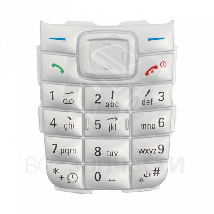 Клавиатура для телефонов Nokia 1110, 1110i, 1112, серебристая,