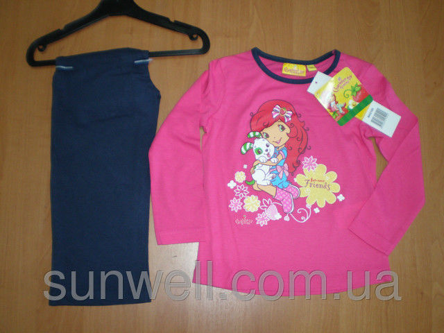 Детская пижама для девочки Шарлотта Земляничка Sun City, 3-8лет