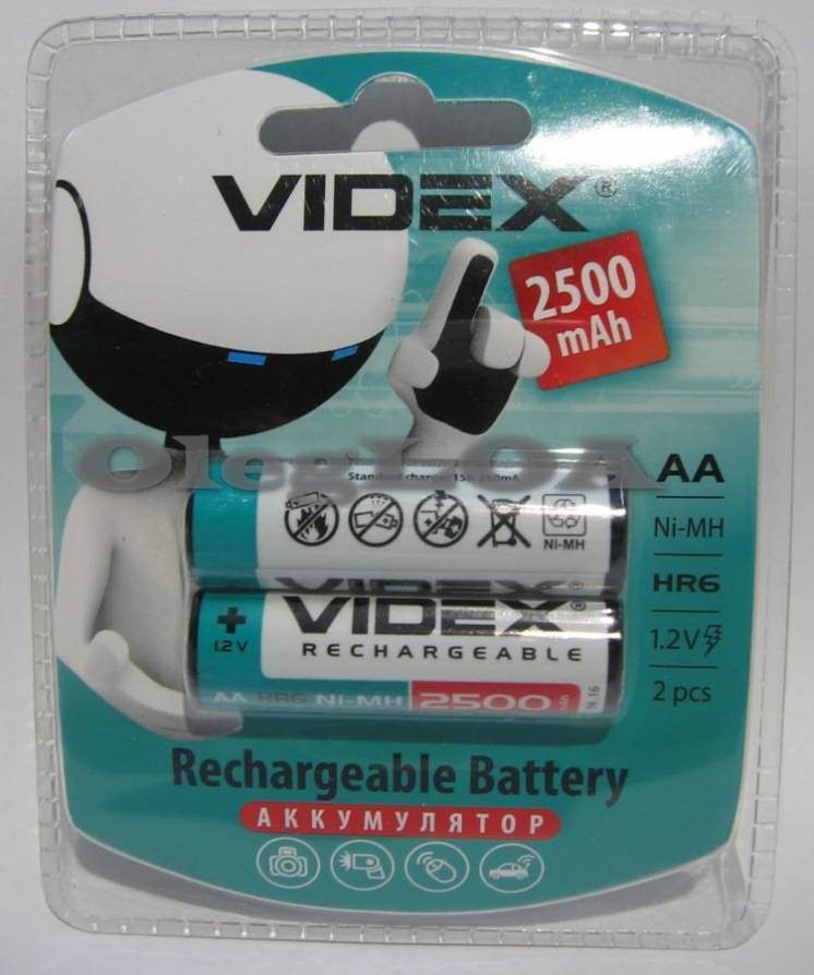 Аккумуляторы R6 Videx 2500mah AA