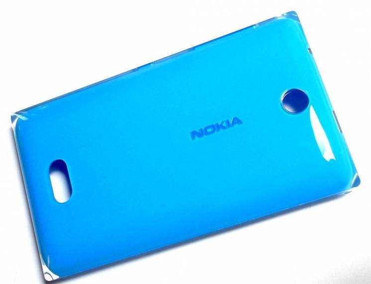 Крышка батареи синяя, для телефона Nokia Asha 500 (оригинал)