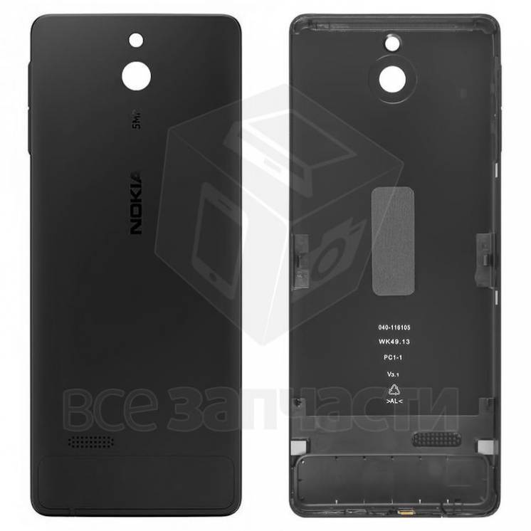 Задняя панель корпуса Nokia 515 Dual Sim, черная, с боковыми кнопками