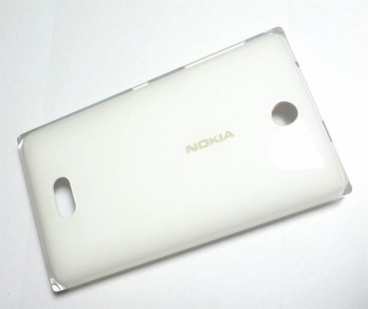 Крышка батареи белая, для телефона Nokia Asha 500 (оригинал)