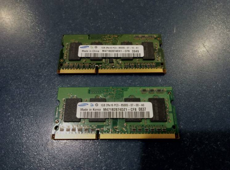Оперативная память Samsung SO-DIMM DDR3 1Gb х 2 для ноутбука