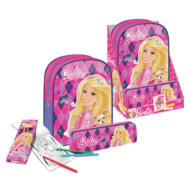 Набор подарочный Barbie барби с рюкзаком, пеналом, карандашами.распрод