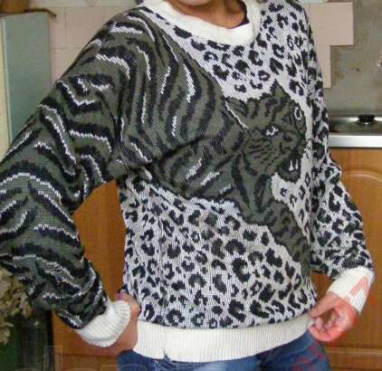 Туника свитер с тигровым принтом