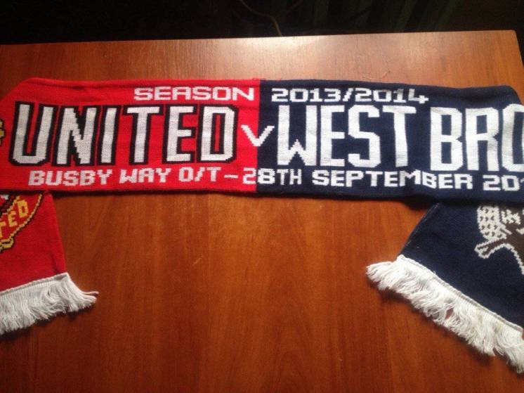 Клубный шарф с матча  United of Manchester - West Bromwich Albion