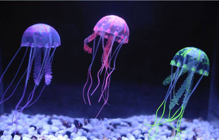 Силиконовые медузы, украшение для аквариума