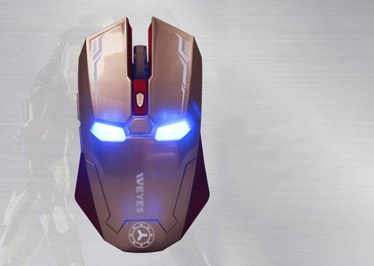 Оптическая игровая мышка Железный Человек, беспроводная мышь Iron Man