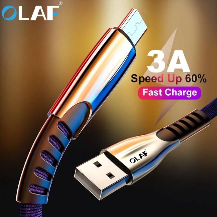Качественный 3А Плоский кабель type-C/micro USB для быстрой зарядки QC