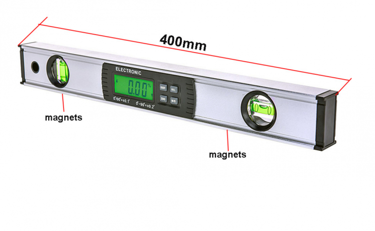 Цифровой уровень с магнитами 360 градусов (сверхяркая подстветка)