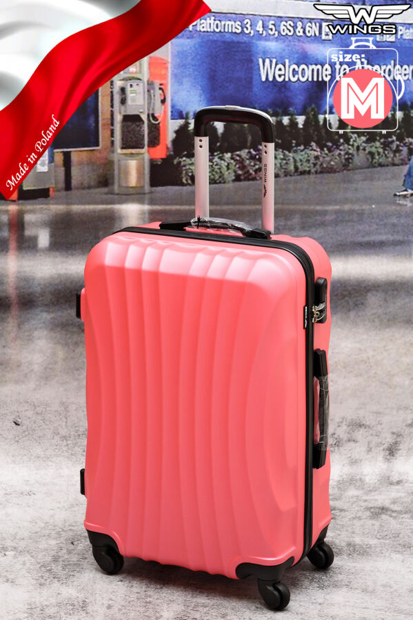 Средний прочный чемодан wings 159 rose red