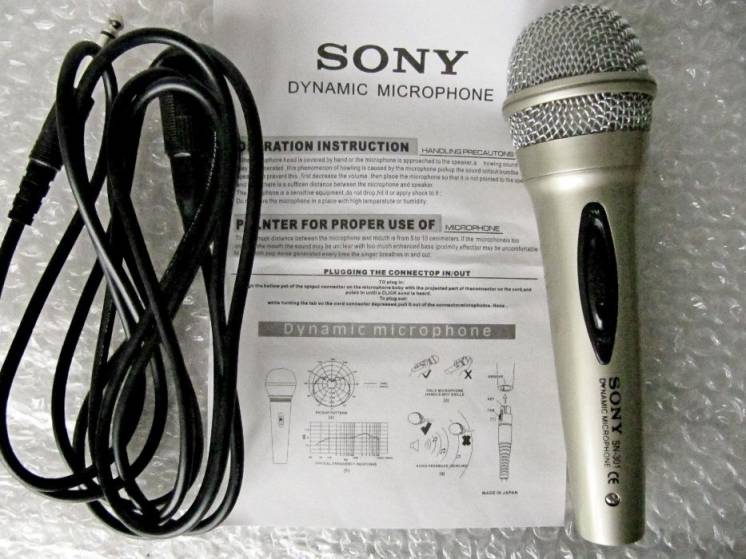 Микрофон динамический Sony SN-301, новый, для караоке,кабель 3м