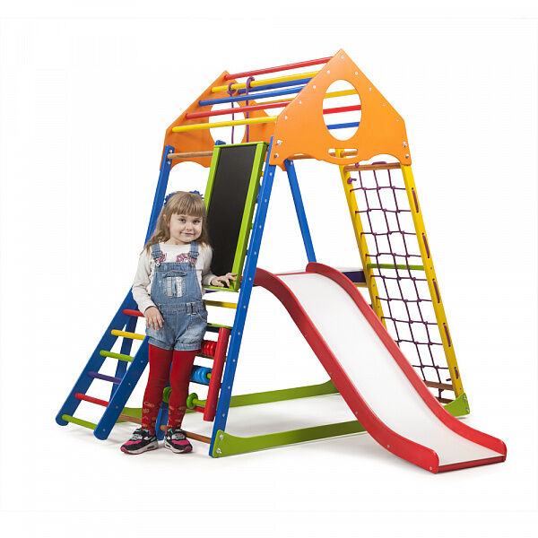 Детский деревянный спорткомплекс для квартиры KindWood Color Plus 3