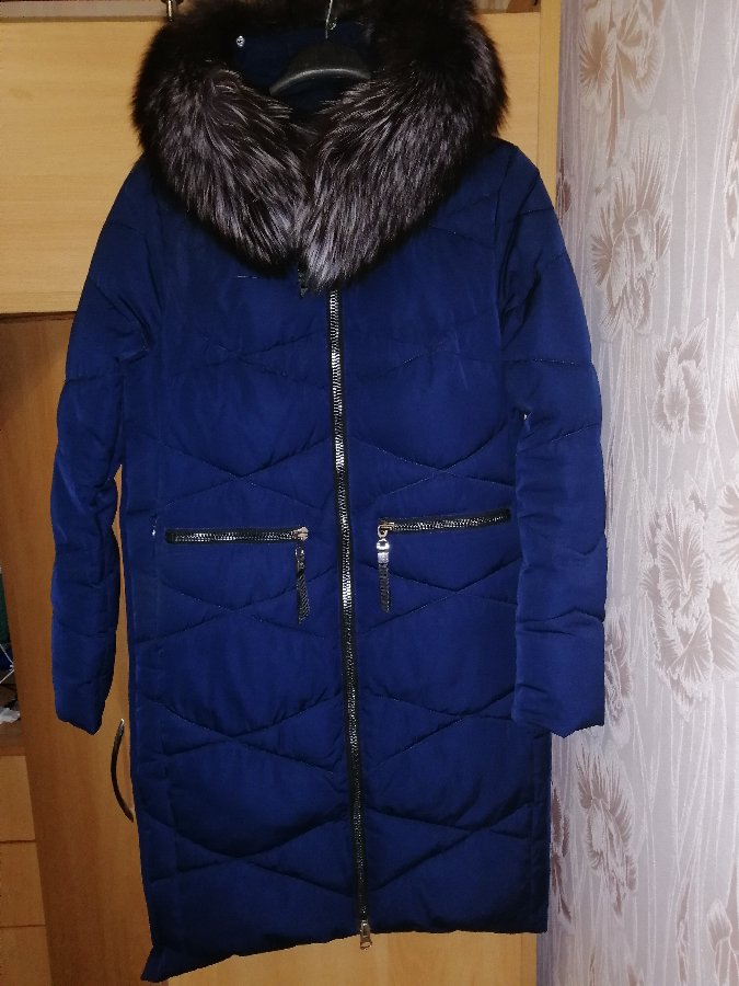 Пальто зимнее с капюшоном, куртка с натуральным мехом, куртка зимова S