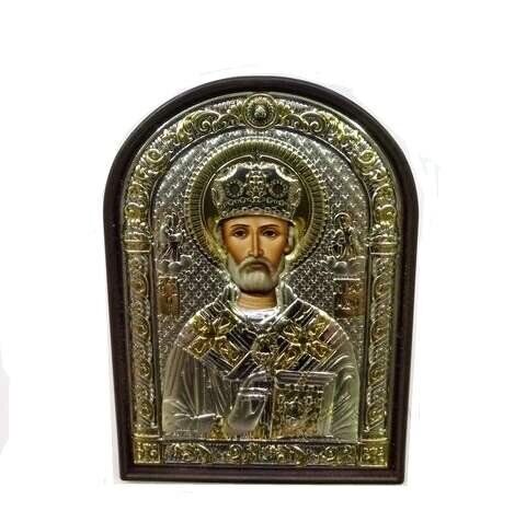 Серебряная икона святой Николай
