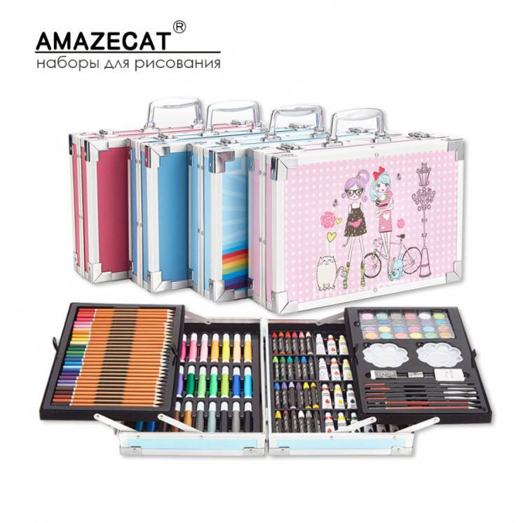 Подарочный детский набор для рисования Amazecat в чемоданчике