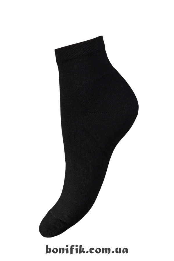 Женские однотонные чёрные носочки с махровой подошвой (арт. 2102)