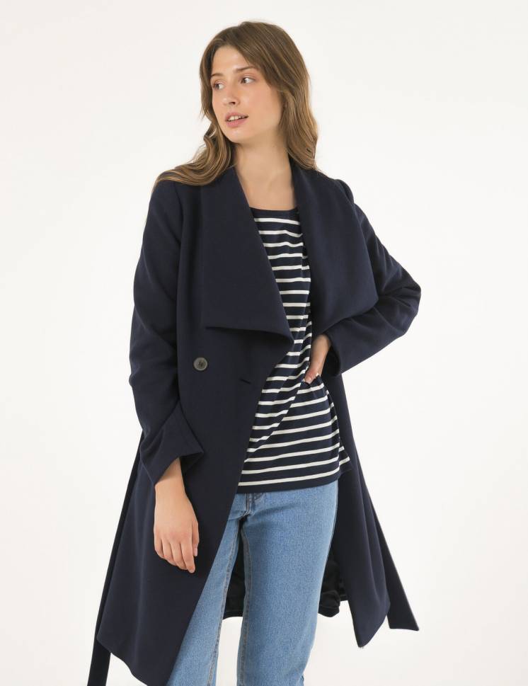 Шерстяное женское пальто season натали-1 темно-синие