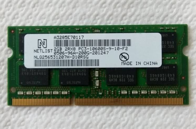 Пам'ять для ноутбука SODIMM Netlist 2Gb DDR3 1333 MHz