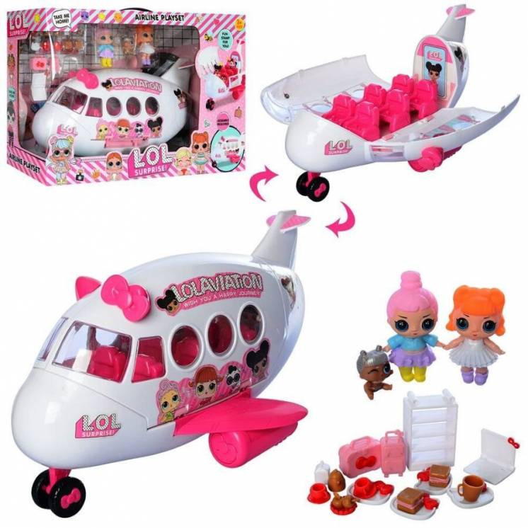 Игровой набор кукол лол 5625 Самолет, 3 куклы, аксессуары