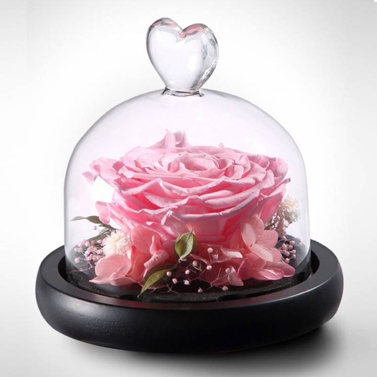 Стеклянная колба с розой Япония (роза в колбе) подарок 12,5х13,5