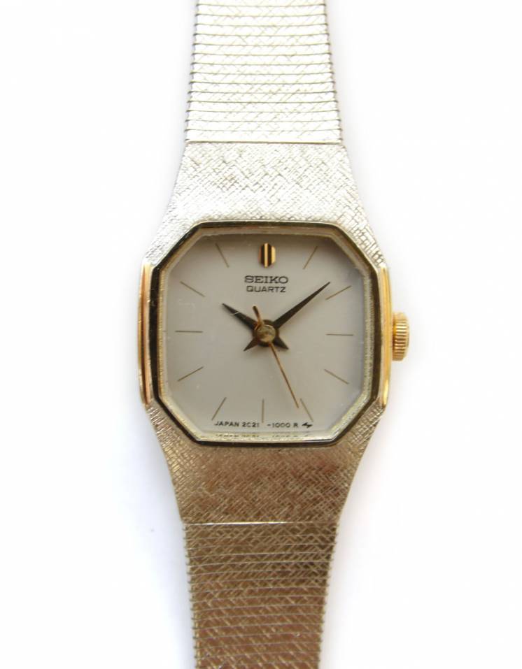 Seiko миниатюрные серебристые ретро часы 2C21-5409 оригинал