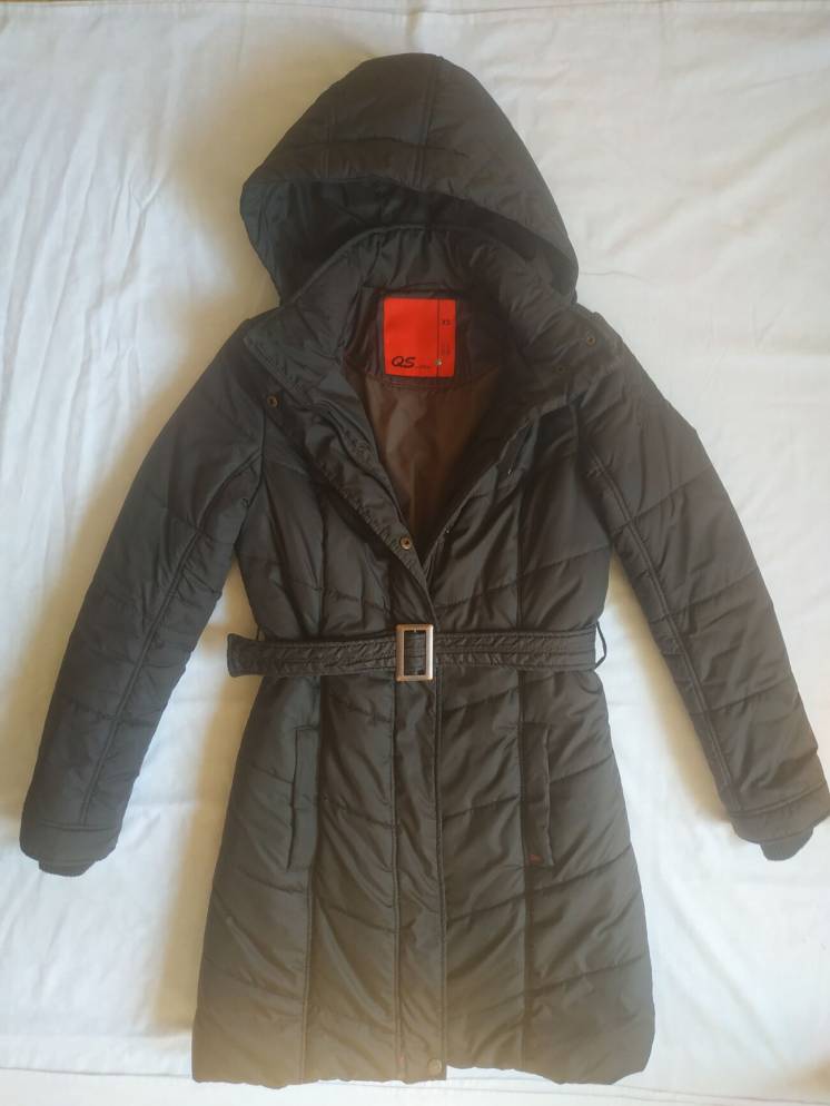 Женская зимняя куртка с капюшоном и поясом s.Oliver (QS) + ТОРГ