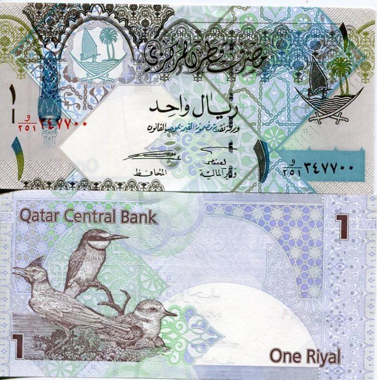 Банкнота Катар 1 риал aUNC Птицы