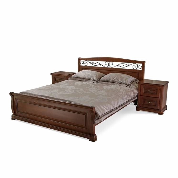 Дерев'яне ліжко Вікторія з тумбами