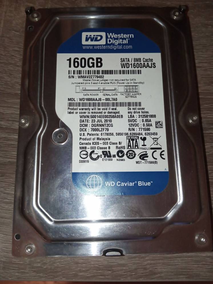 Жесткий диск Western Digital 160 Gb SATAII (WD1600AAJS-00L7A0)