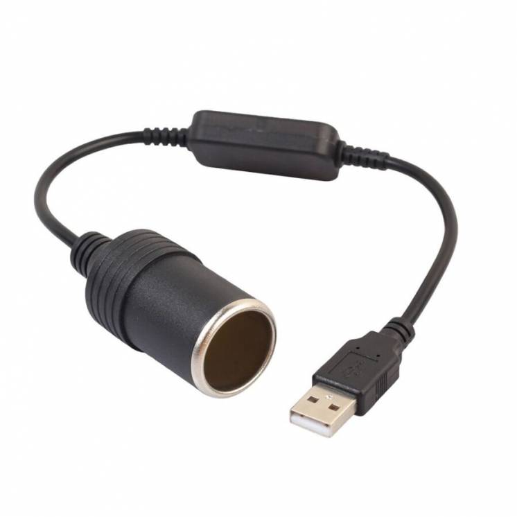 Переходник кабель адаптер USB - гнездо прикуриватель