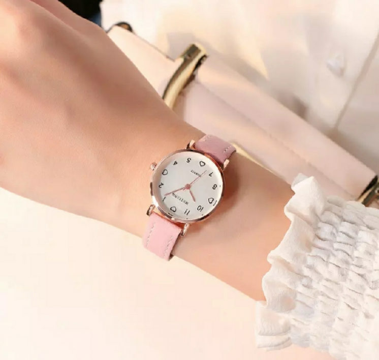 Женские розовые наручные часы