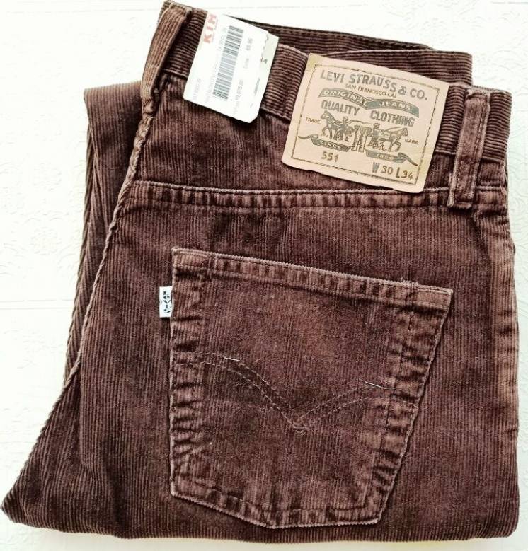 Новые джинсы из прошлого! Вельвет LEVI'S 551 30x34 90е годы lee lois