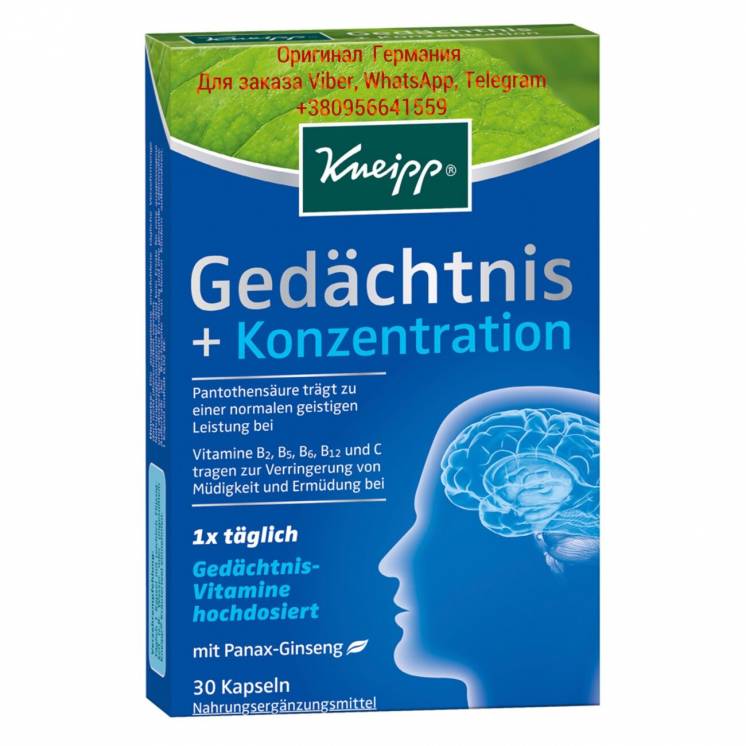Kneipp Gedachtnis, капсулы для концентрации памяти. Kneipp, витамины