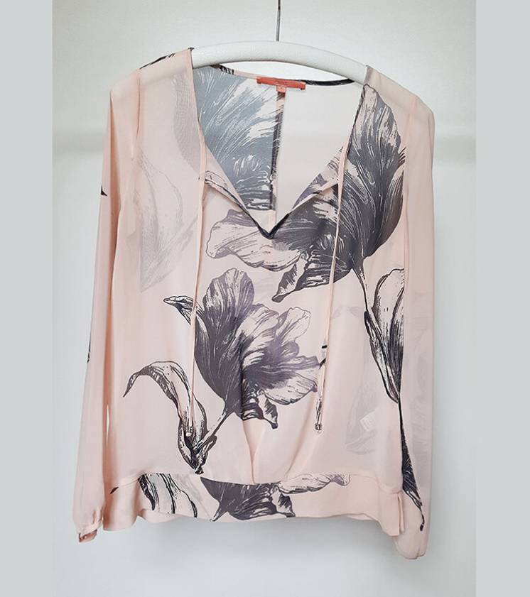 Бежевая полупрозрачная блузка пог 49 см блуза next цветочный принт