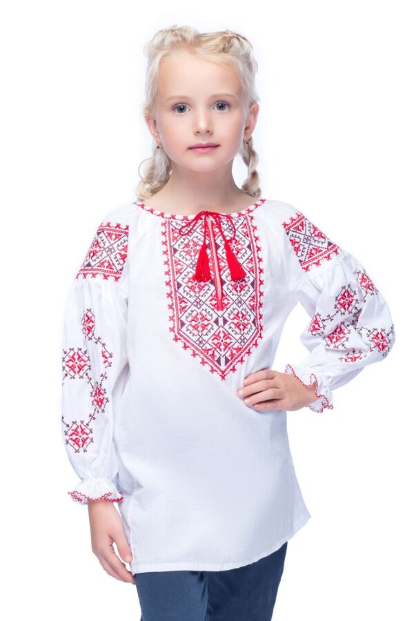 Блуза для дівчинки Дарія (батист білий)