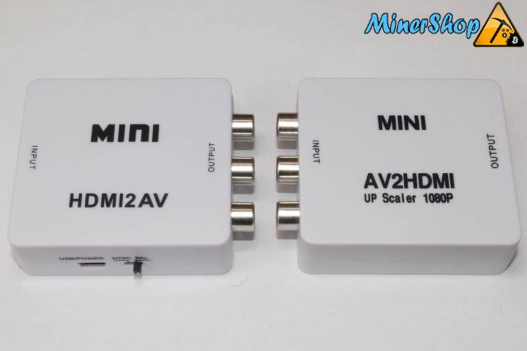 Преобразователь конвертер HDMI2AV и AV2HDMI (HDMI-тюльпаны 3RCA