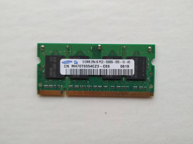 Оперативна пам'ять для ноутбука Samsung SoDimm DDR2 512mB PC5300