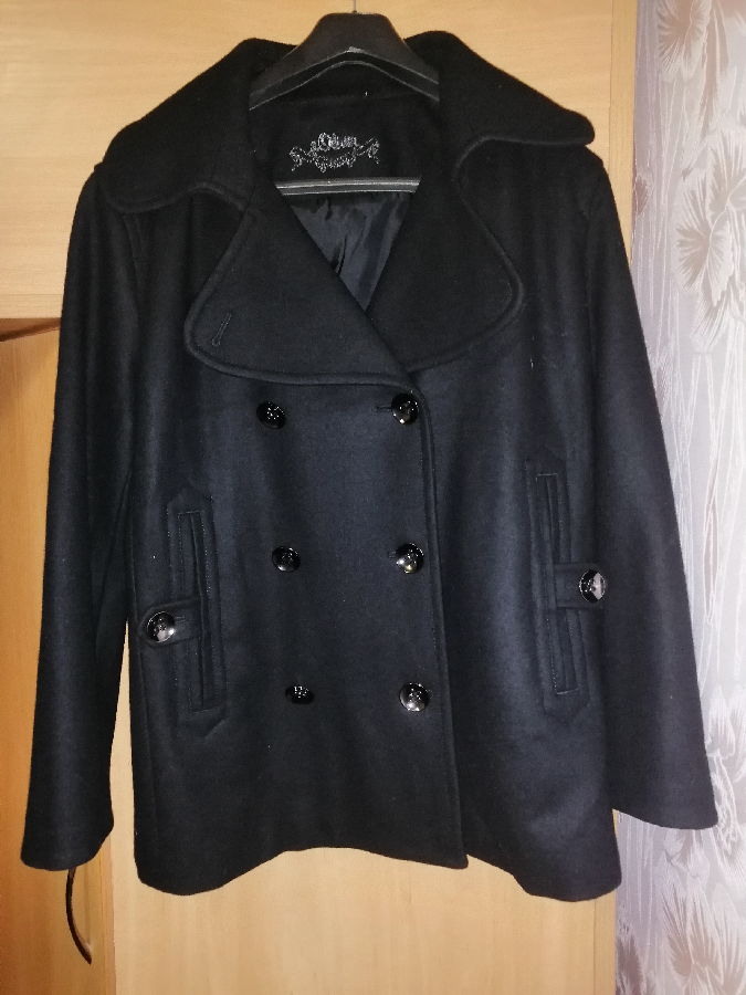 Пальто S'Oliver, короткое пальто чёрного цвета, женское пальто 46-48