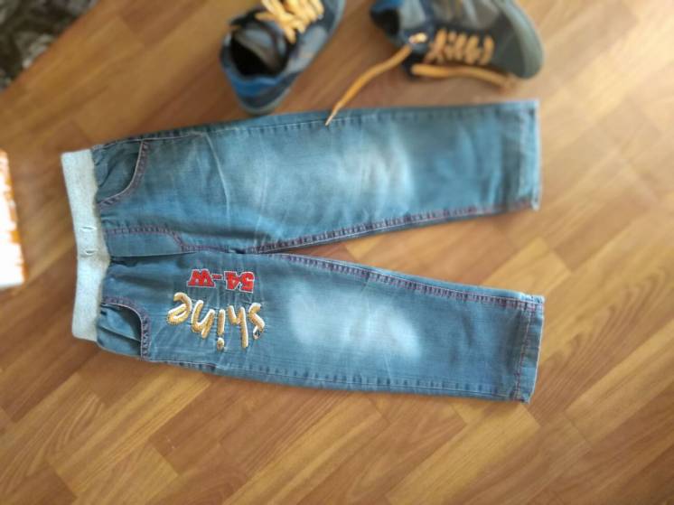 Утепленные фирменные джинсы mini style kids 5-7л р.110-122 на худенько