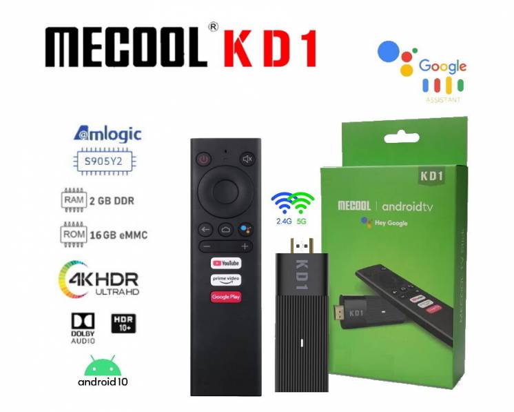 Настроен! Гарантия! Mecool KD1 Stick 2/16Gb S905Y2 4K Android10 TV Box