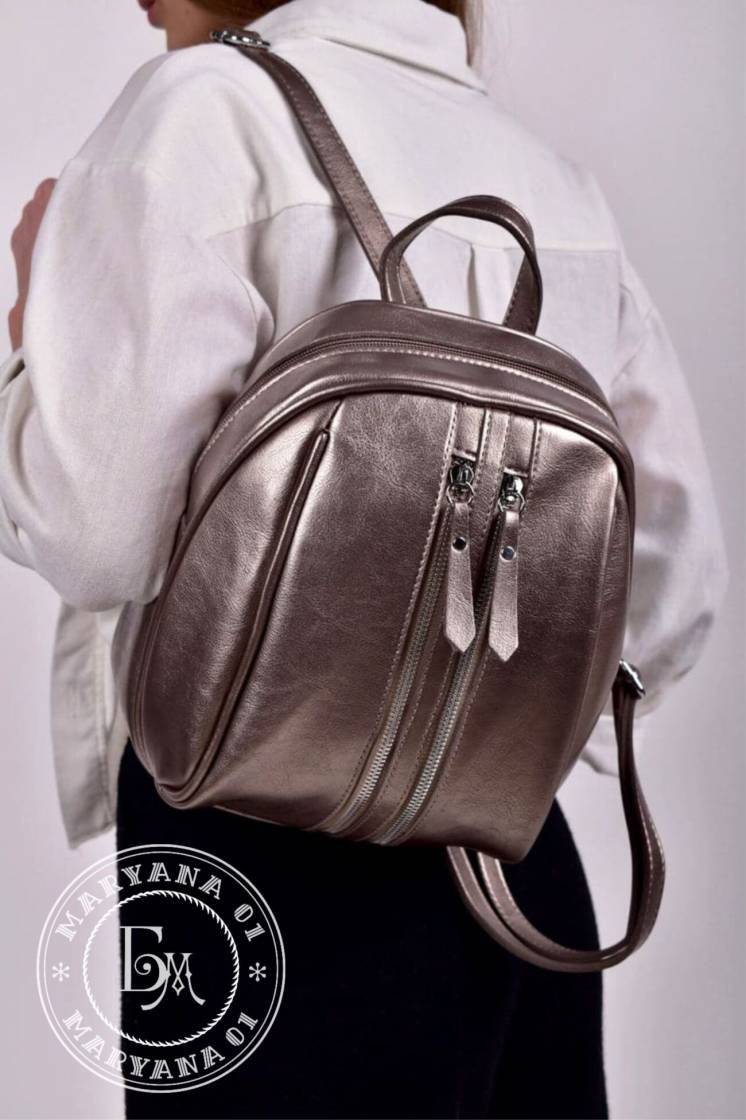 Модный женский рюкзак / бронза
