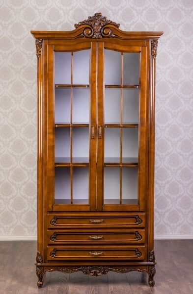 Двухдверная витрина шкаф Версаль Барокко стиль массив дерева