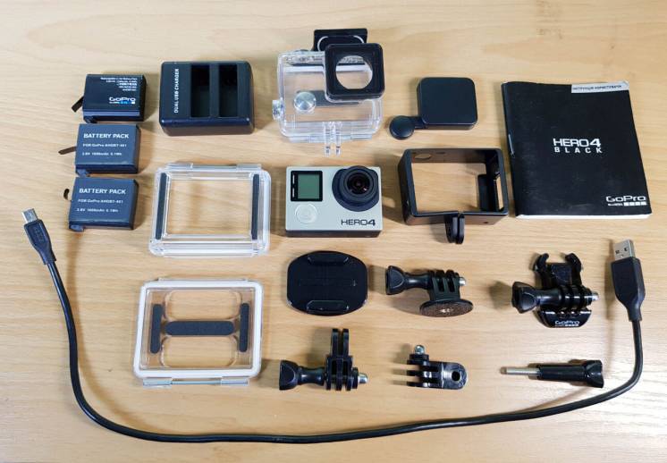 GoPro Hero 4 Black, камера Гоу Про 4, экшн камера, MAX комплект
