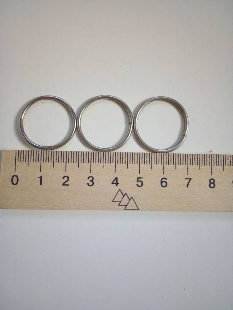 Кольца металлические Диаметр 24 мм Толщина 1,6 мм Хромированы С хранен