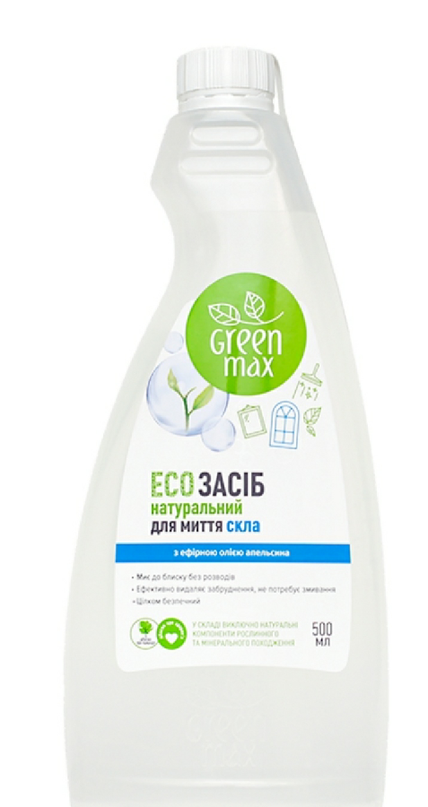 Екозасіб натуральний для миття скла Green Max 500 мл.