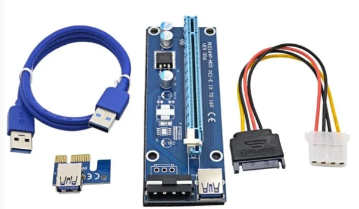 Райзер v006 USB 3.0 PCI-E 1X - 16X Riser для видеокарт 60см molex sata