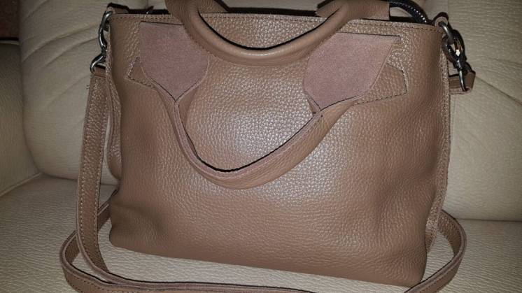 Женская сумка натуральная 100% кожа, очень красивый цвет мокко
