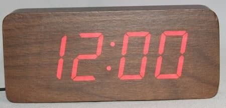 Часы деревянный брусок Vst863 Brown red время дата температура