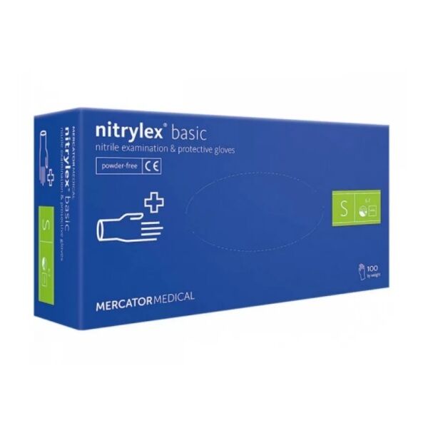 Перчатки нитриловые NITRYLEX BASIC, 100 шт Размер S.M.L